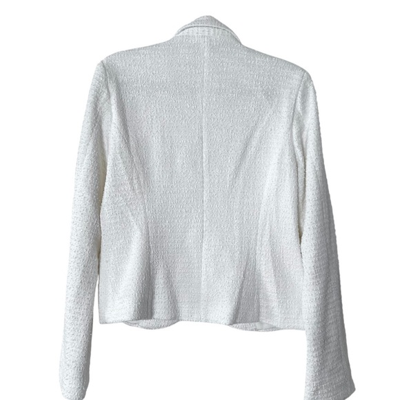 NWT Amanda + Chelsea Bouclé Tweed Jacket in White size XL - Picture 4 of 13